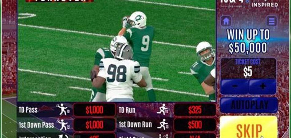 Endzone Payout is a sports-themed virtual scratch ticket