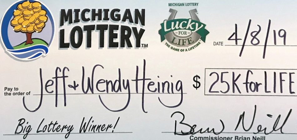 Jeff Heinig's Lucky for Life cheque
