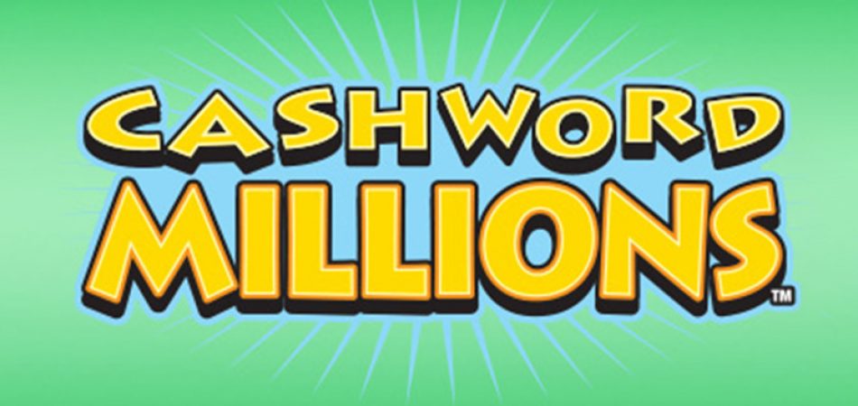 Yellow Cash Word Millions text on green background.